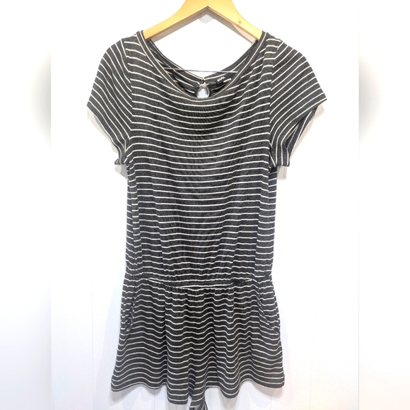 BDG Pants - BDG Stripe Romper Size Medium Black White Cotton Lightweight